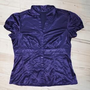 Apt 9 Purple Satin Blouse Y2K XL